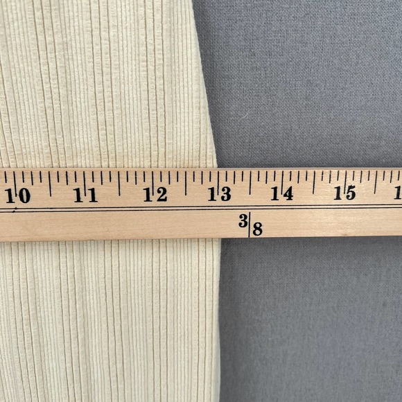 ENZA COSTA Dress Womens Small Cream Rib Scoop Back Midi Dress Stretch Low Back - Picture 15 of 16